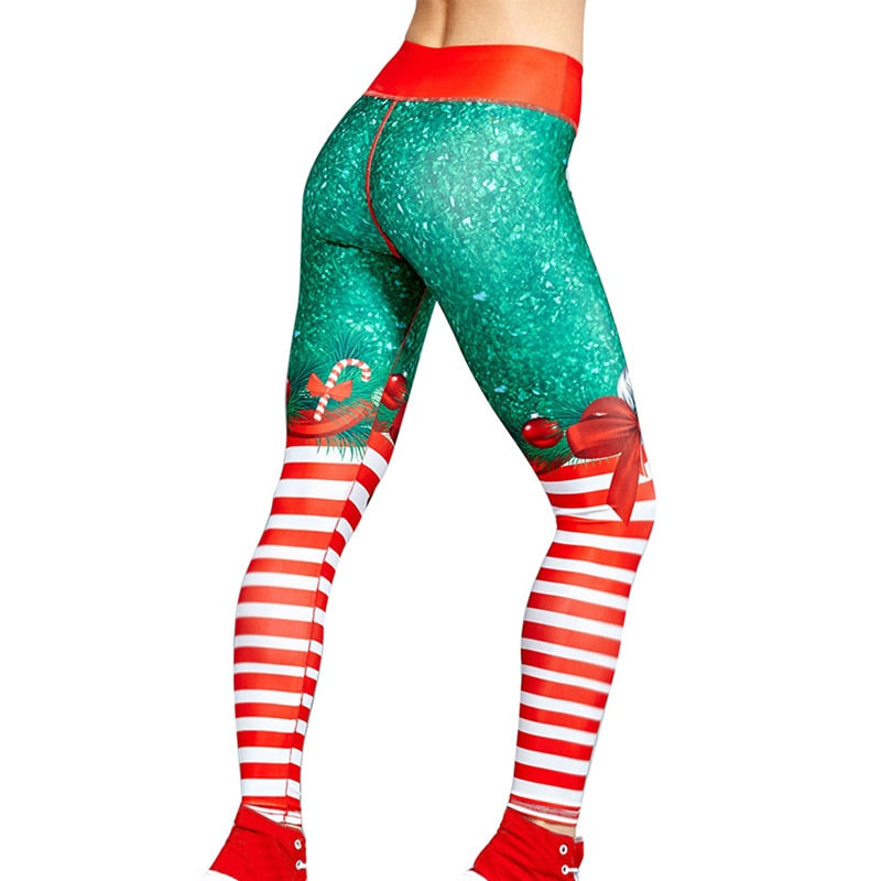 Christmas Leggings Women Sexy High Waist Skinny Leggins Fitness Legging Ladies Printed Workout Leggings Stretch Trousers Pants