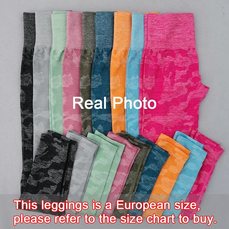 14 Colors Camo Seamless Leggings Women High Waist Yoga Pants Scrunch Bum Leggings Athletic Exercise Fitness Pants Sports Tights