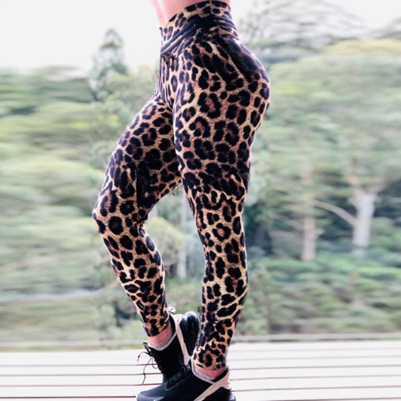 Sexy Leopard Printing Leggings Women High Waist Compression Leggins Push Up Gym Fitness Pants Fashion Femme Fitness Leggings