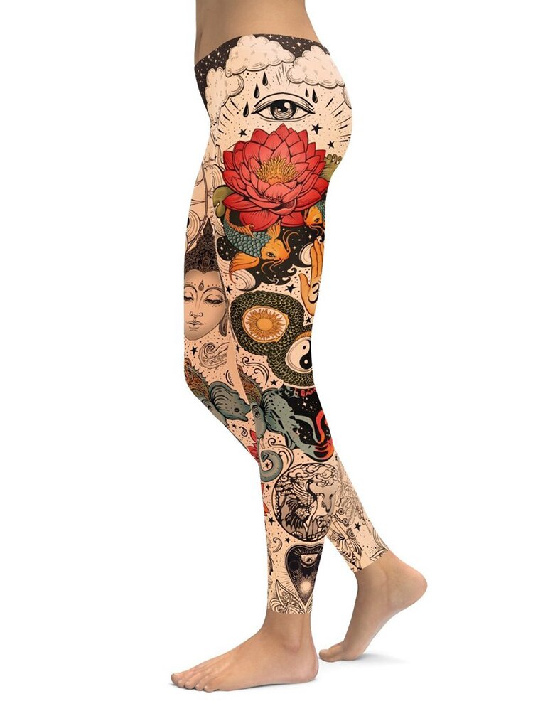 Skull Print Yoga Leggings