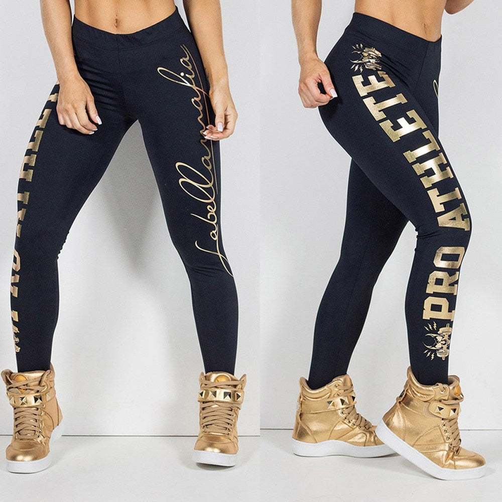 Letter Print Tights Seamless Leggings Women Fitness Gym Tights Push Up Sports Leggings High Waist Workout Sportswear Trousers