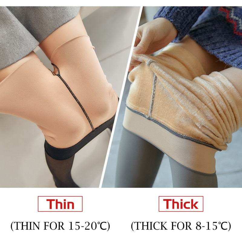 Pantyhose Leggings Winter Women Seamless Sexy Push Up Thick Fake Translucent Warm Velvet Autumn Thin Leggings Tights Pantyhose