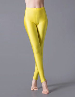 Women Shiny Pant Leggings Hot Selling Leggings Solid Color Fluorescent Spandex Elasticity Casual Trousers Shinny Legging