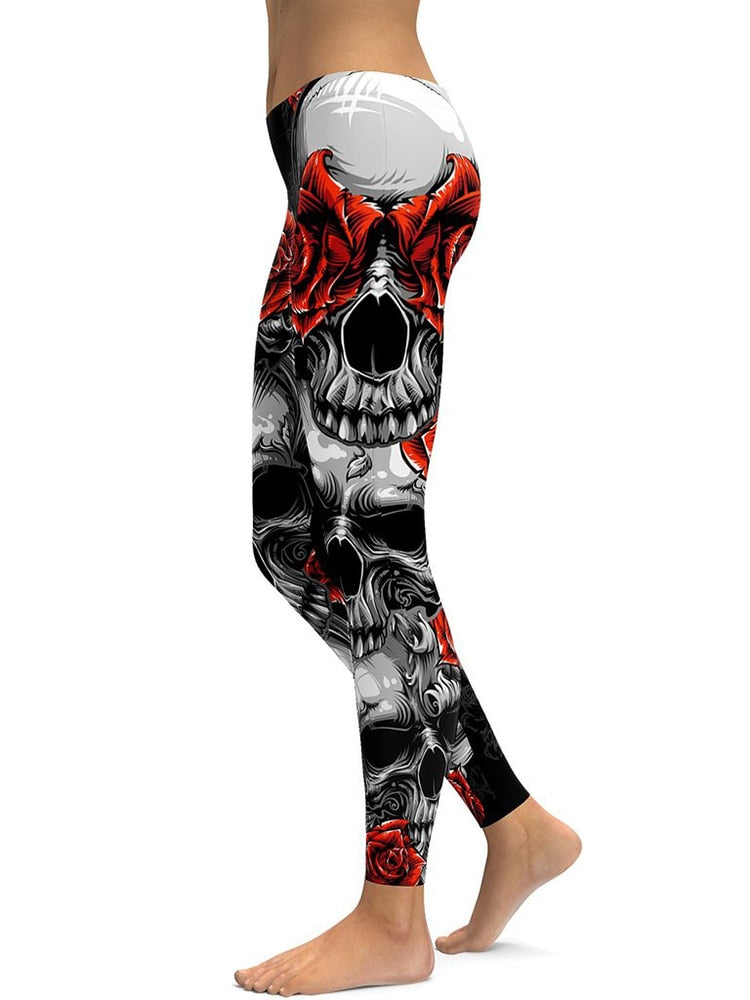 Skull Print Yoga Leggings