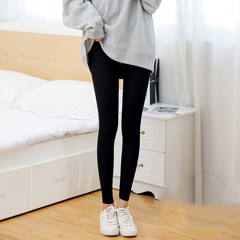 Casual Leggings Women Elastic Tight Fashion High Waist Trousers Workout Fitness Running Gym Pants Push Up Leggins Gray Black