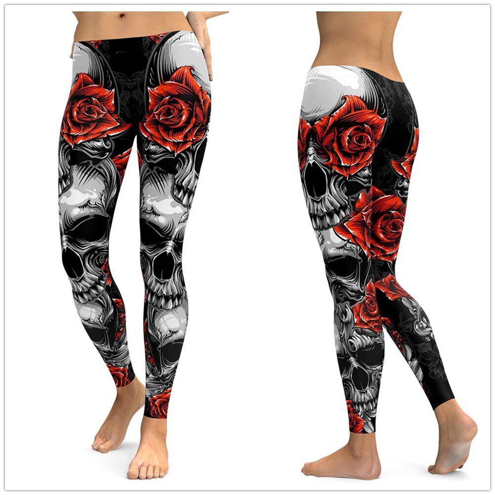 Skull Print Yoga Leggings