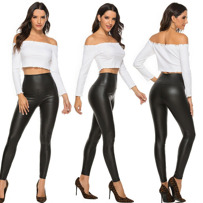 Shiny Faux Leather Leggings