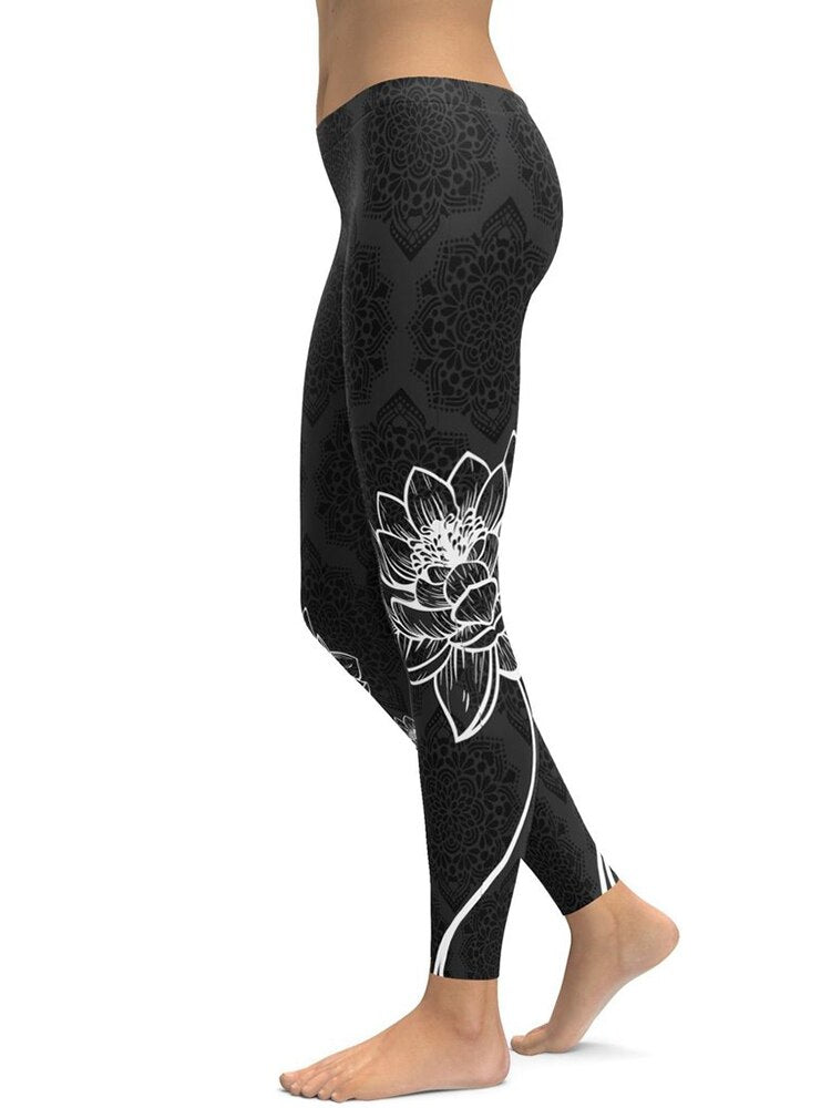Skull Print Yoga Leggings