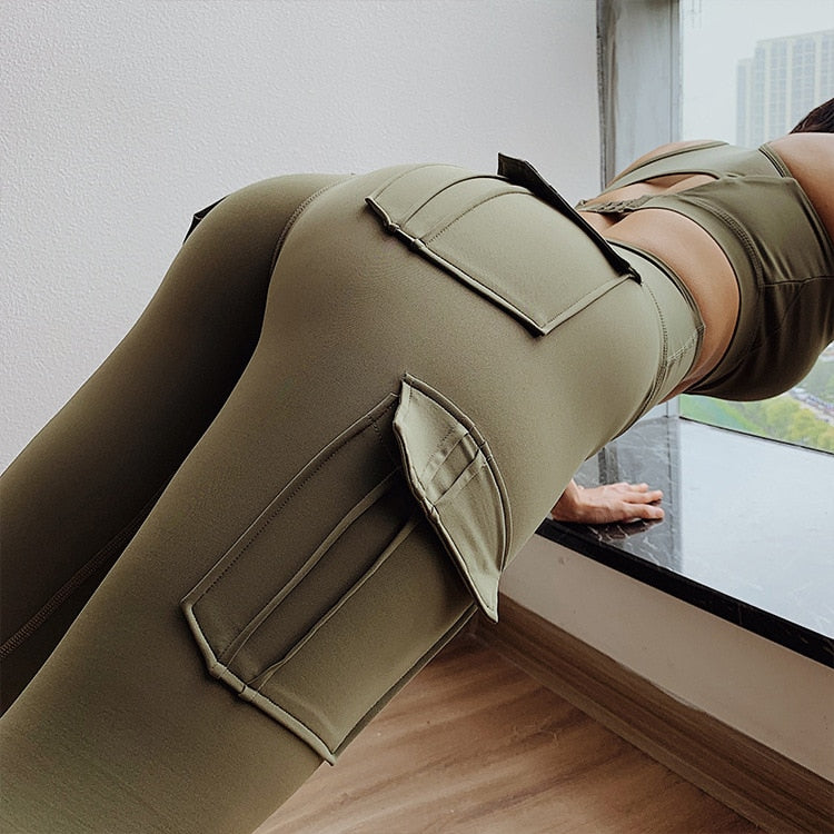 Ogilvy Mather Sexy Push Up Leggings Women Pockets High Waist gothic Leggings Breathable Polyester punk Legging fitness legging