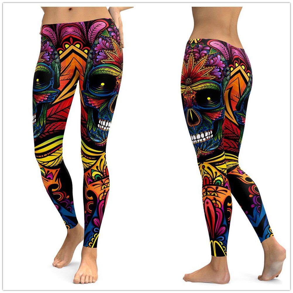 Skull Print Yoga Leggings