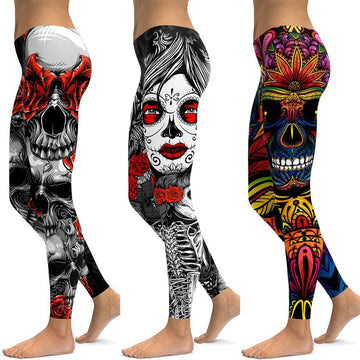 Skull Print Yoga Leggings
