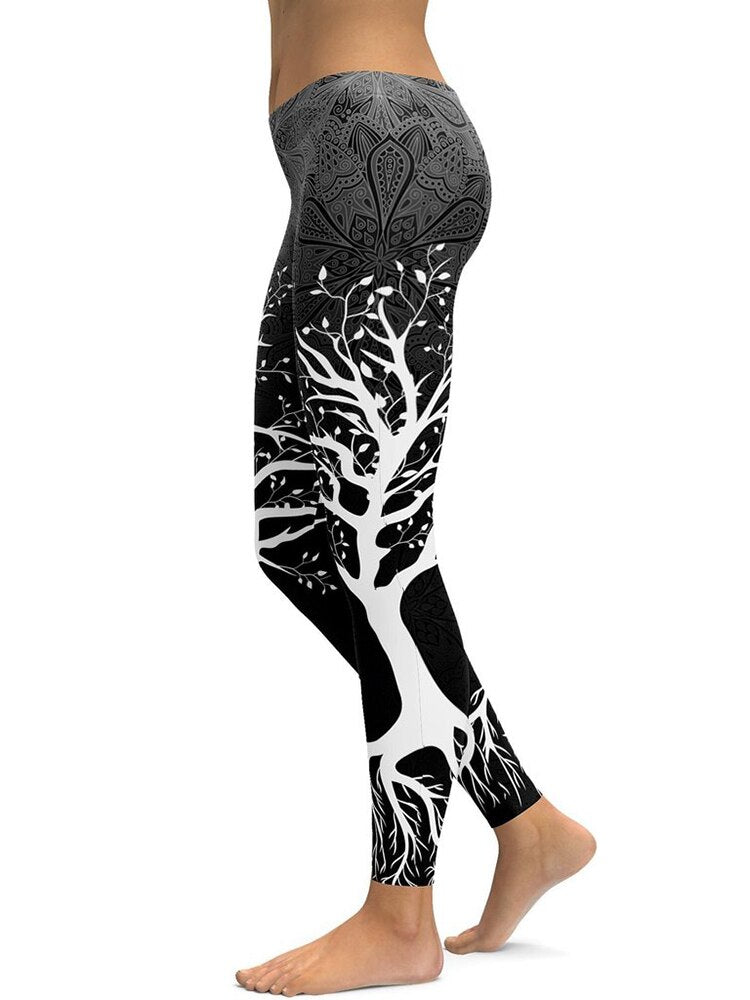 Skull Print Yoga Leggings