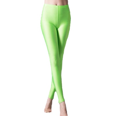 Women Shiny Pant Leggings Hot Selling Leggings Solid Color Fluorescent Spandex Elasticity Casual Trousers Shinny Legging
