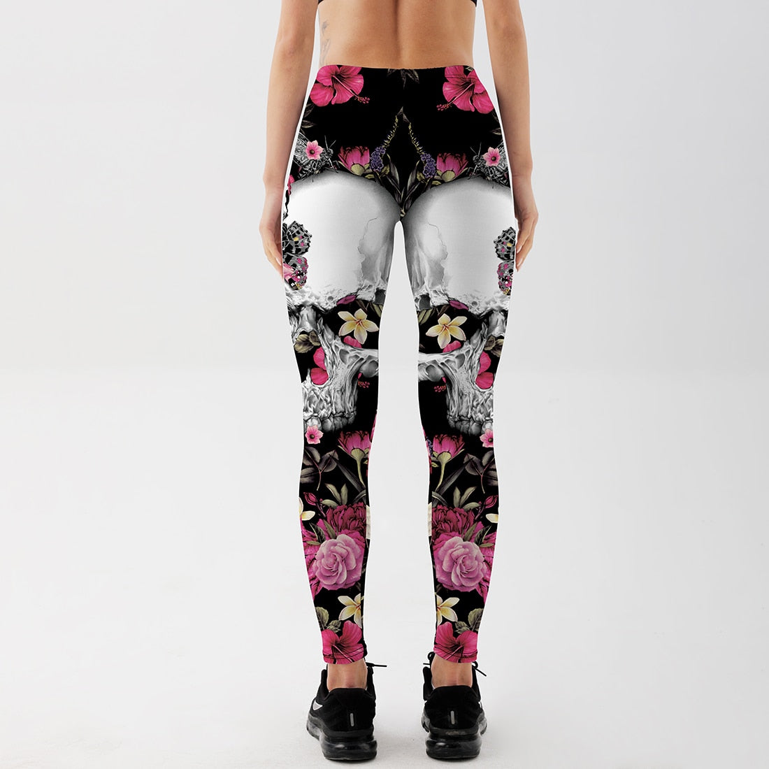 Women printed flower skull Workout Leggings Sexy Clothes Workout Jeggings Fitness Legging plus size