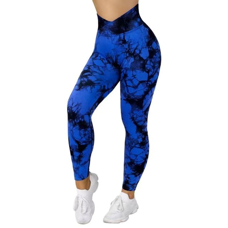 Tie Dye Seamless Leggings For Women Fitness Scrunch Butt Legging Workout Gym Tights High Waist Sport Legging Yoga Pants