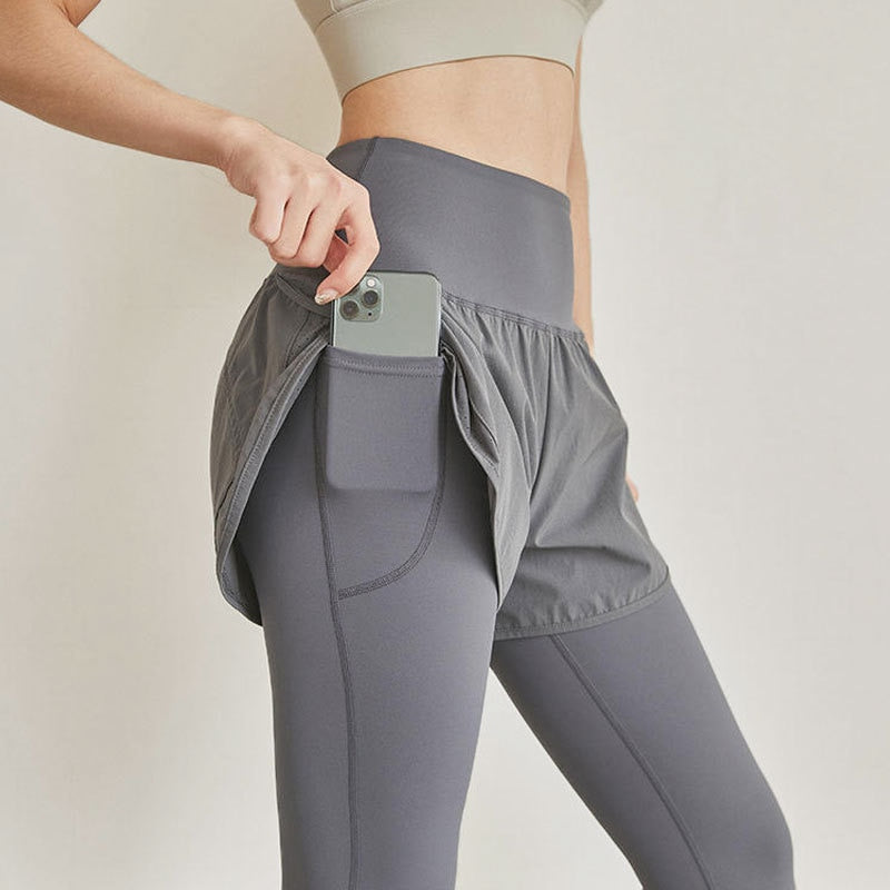 Women's Sports Pants Gym Sport Woman Tights Casual Cropped Female Leggings For Fitness Women Yoga Pants with Side Pockets