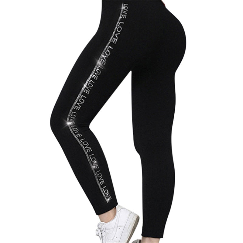 2022 Winter Diamond Leggings Women Sexy Fashion Shiny Tights Female Slim Rhinestone Nylon Pants Women's Warm Tights