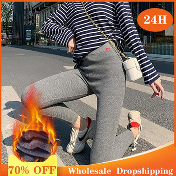 2022 Winter Thicken Lambwool Leggings Women Warm Fleece Lined Thermal Ankle-Length Pants Sexy Hight Waist Skinny Fitness Pants