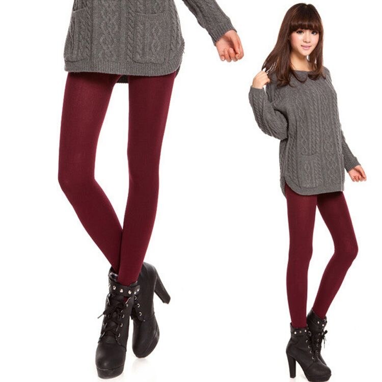 OXYGEN Women's Brushed Trousers Autumn and Winter Bamboo Charcoal Fiber New Style 8 Colors Fleece Leggings Fashion Tights