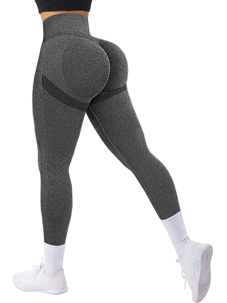 Seamless Sexy Sports Leggings For Women Solid Scrunch Gym Leggins Fitness Push Up Tights Female Training High Waist Yoga Pants