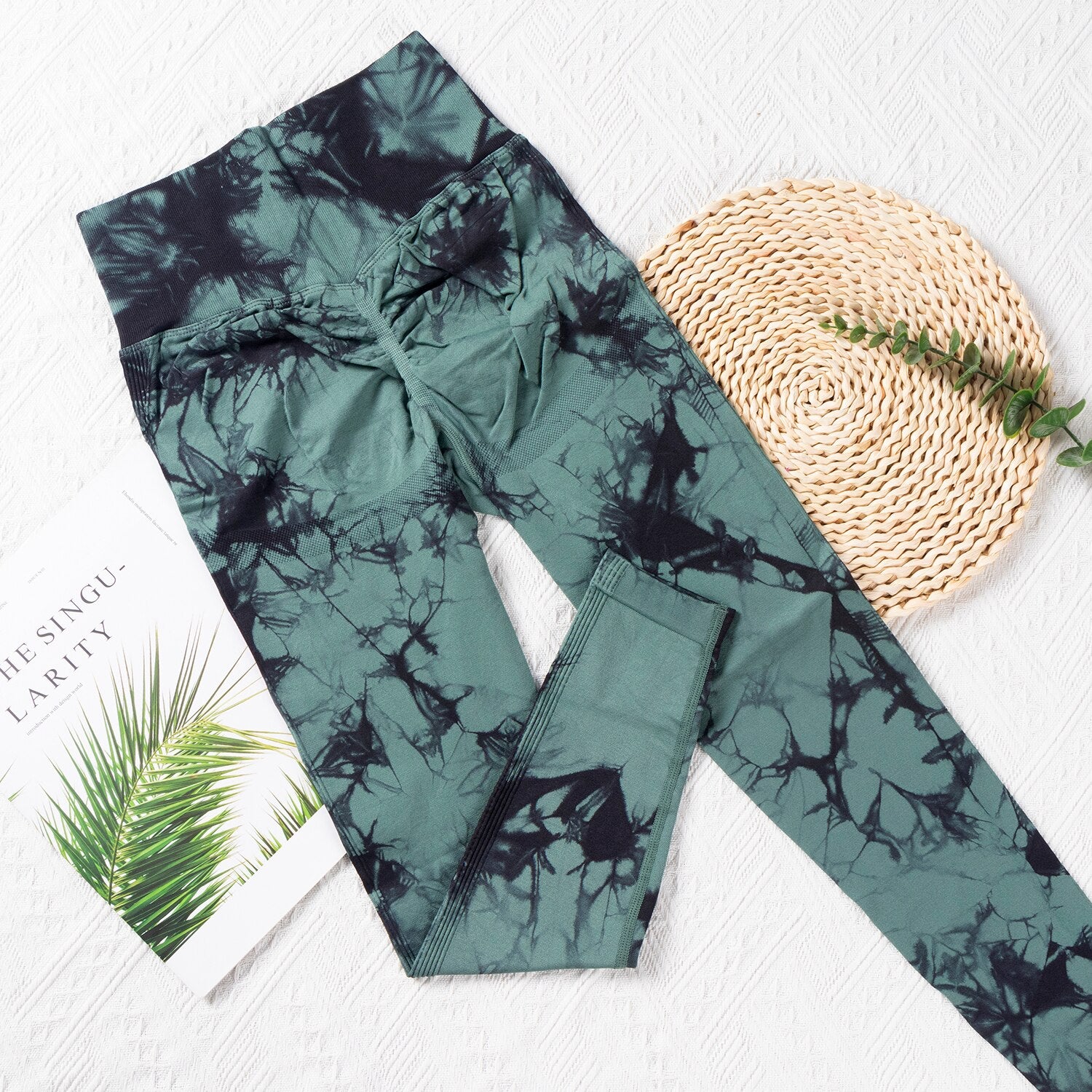 BUTT LIFT Workout Scrunch Bum Leggings Marble Women  Seamless Tights Joga Pants Sports Wear Fitness Gym Ruched Booty