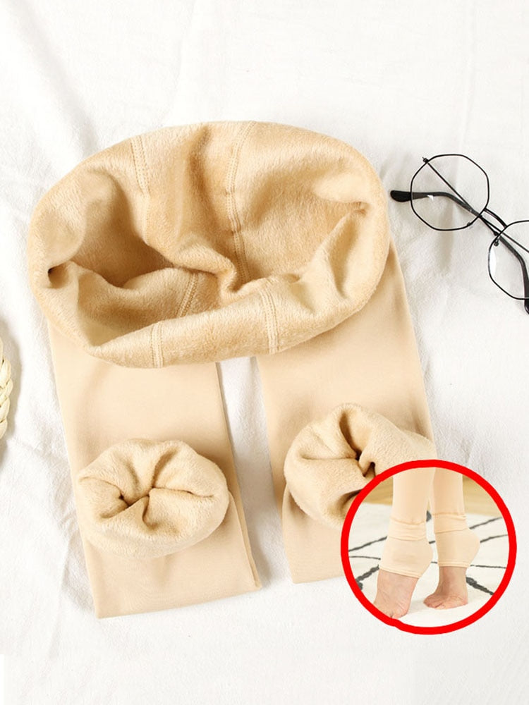 ATHVOTAR Winter Leggings Women Velvet Fleece Lined Slim High Waist Skinny Women Leggins Thermal Pants Warm Legging 2022