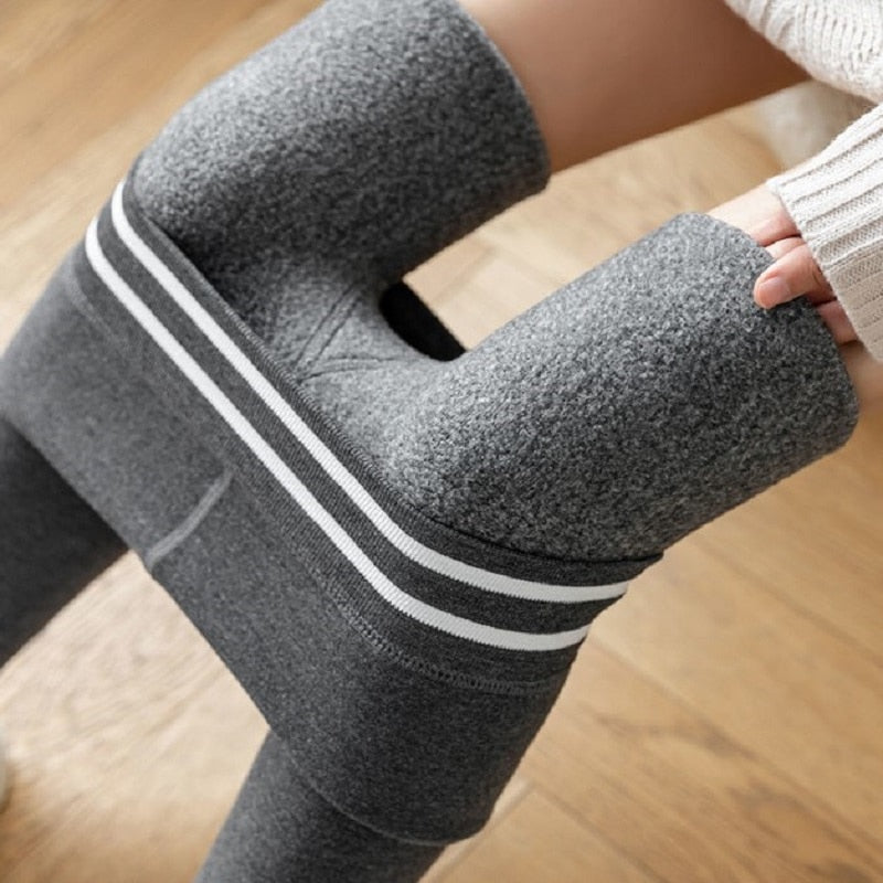 Winter Velvet Leggings Women Cashmere Warm Pants Plush Thicken Elasticity Leggings High Waist Slim Tight Plus Velvet Pants 2022