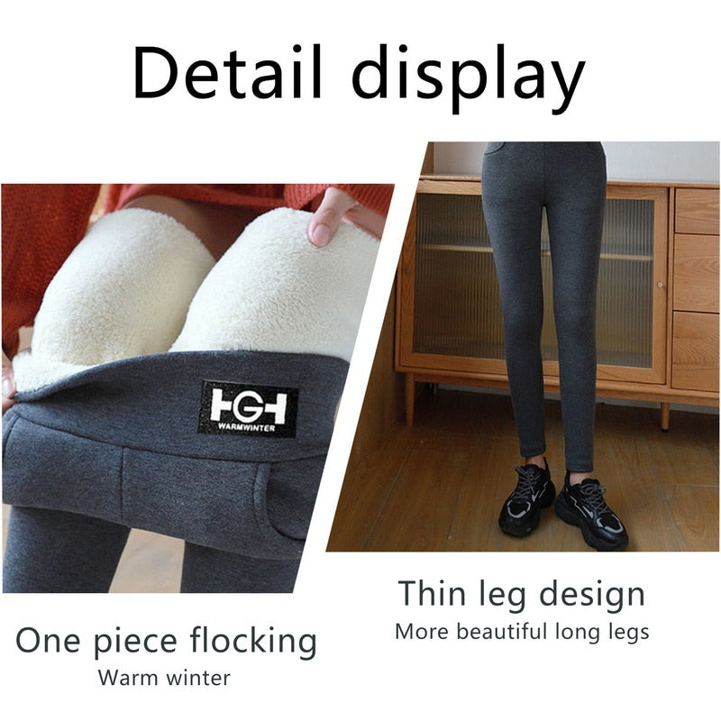 2022 Winter Warm Sexy Leggings Skinny Fitness Woman Pants Women Super Thick High Stretch Lamb Cashmere Leggins Lambwool Leggins