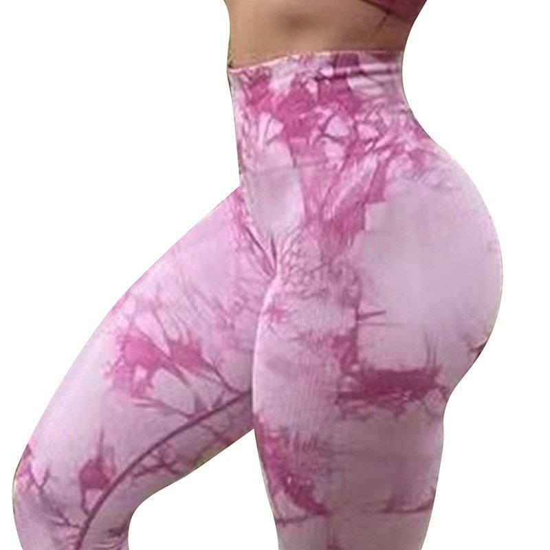 Tie Dye Seamless Leggings For Women Fitness Scrunch Butt Legging Workout Gym Tights High Waist Sport Legging Yoga Pants