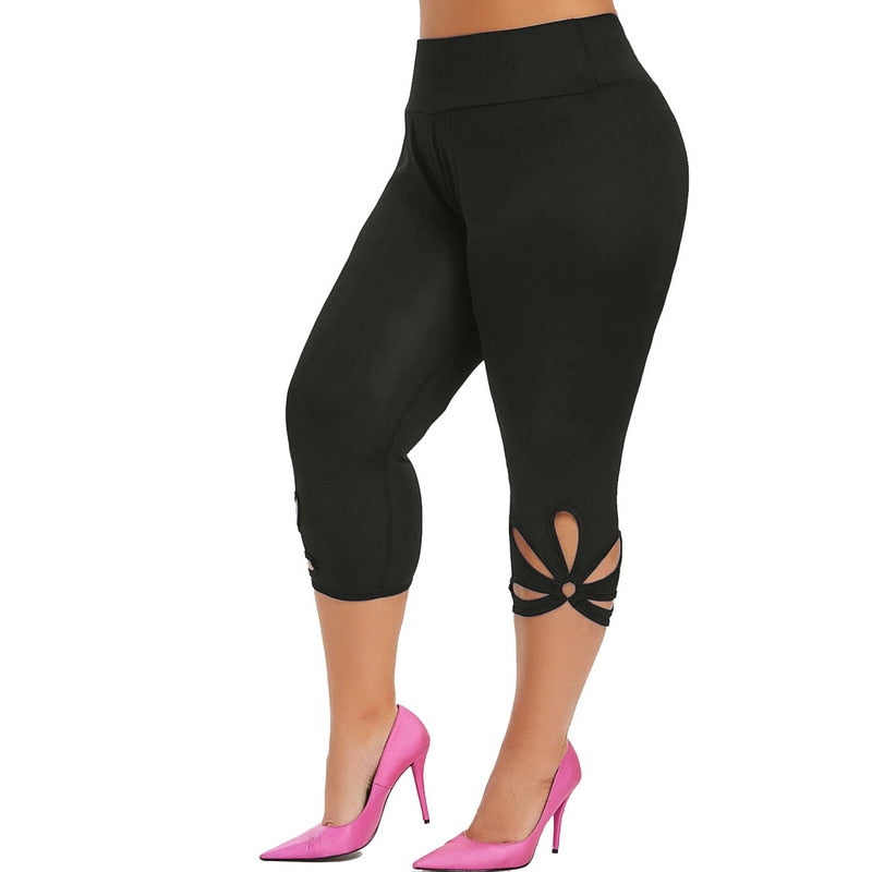 S-5XL Women High Waist Cropped Trousers Pants Elastic Bandage Leggings Super Elastic Yoga Pant