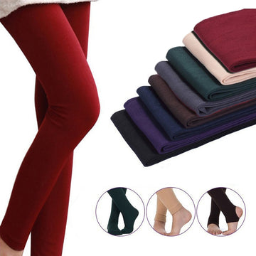 OXYGEN Women's Brushed Trousers Autumn and Winter Bamboo Charcoal Fiber New Style 8 Colors Fleece Leggings Fashion Tights