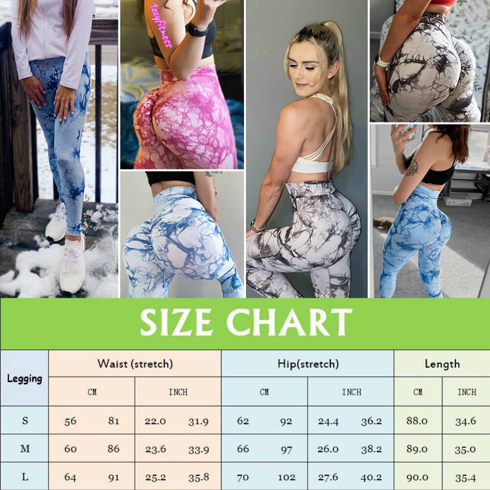 BUTT LIFT Workout Scrunch Bum Leggings Marble Women  Seamless Tights Joga Pants Sports Wear Fitness Gym Ruched Booty