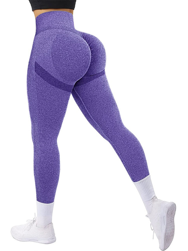 Seamless Sexy Sports Leggings For Women Solid Scrunch Gym Leggins Fitness Push Up Tights Female Training High Waist Yoga Pants