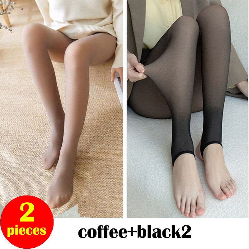 2Pieces Sexy Warm Leggings Women Tights Stockings High Waist Fake Leggins Mujer Push Up Legginng Femme