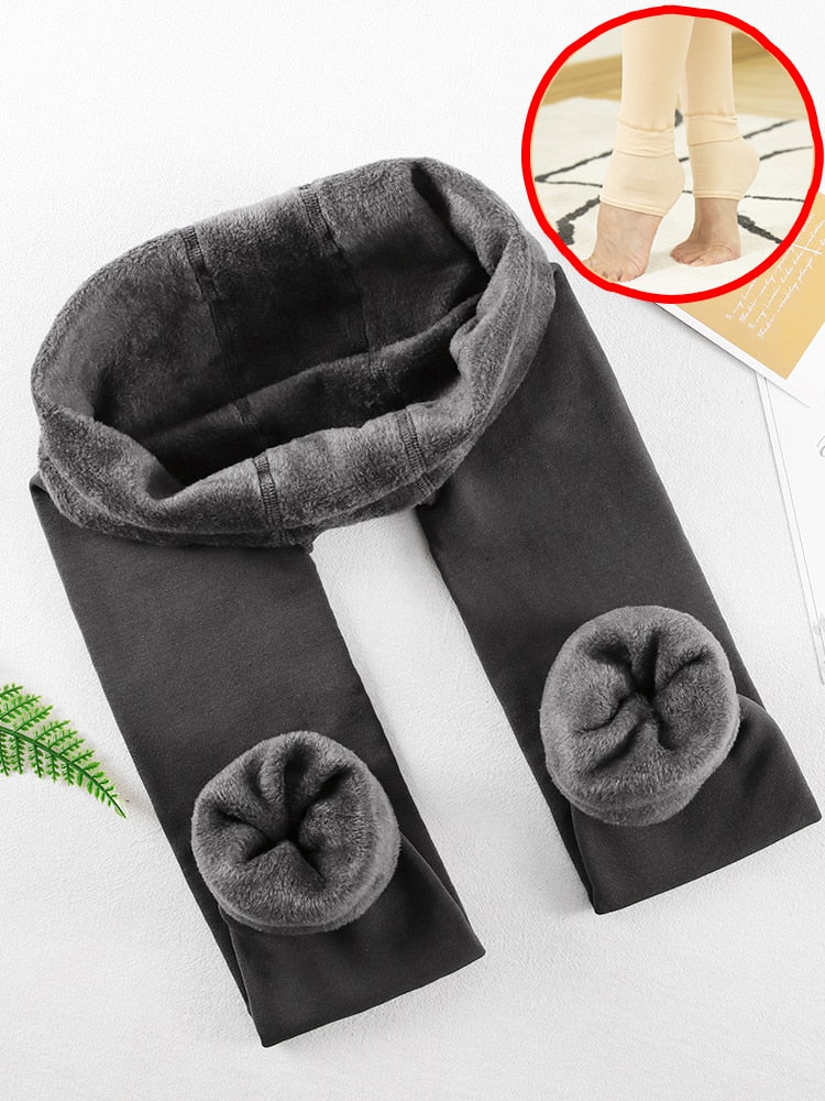 ATHVOTAR Winter Leggings Women Velvet Fleece Lined Slim High Waist Skinny Women Leggins Thermal Pants Warm Legging 2022