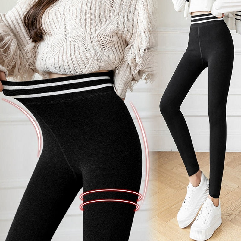 Winter Velvet Leggings Women Cashmere Warm Pants Plush Thicken Elasticity Leggings High Waist Slim Tight Plus Velvet Pants 2022