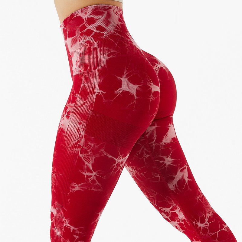 Women Fitness Workout Sport Gym High Waist Seamless Booty Marble Tie Dye Scrunch Butt Pant Yoga Leggings