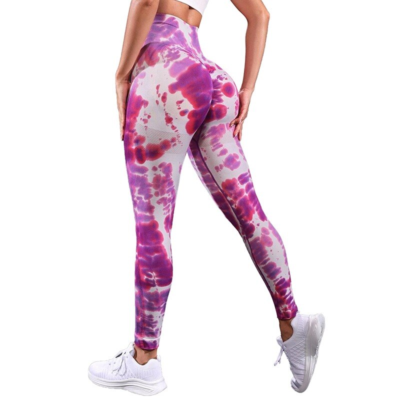 Seamless High Waist Push Up Tights Tie Dye Yoga Pants Sport Leggings Women Fitness Workout Leggins Gym Clothing