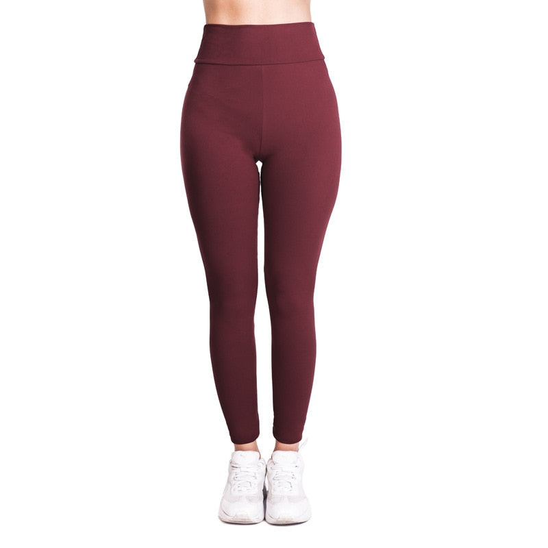 Women Pants High Waist Leggings Tight Elastic Compression Trousers
