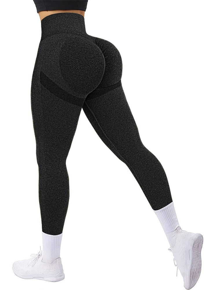 Seamless Sexy Sports Leggings For Women Solid Scrunch Gym Leggins Fitness Push Up Tights Female Training High Waist Yoga Pants