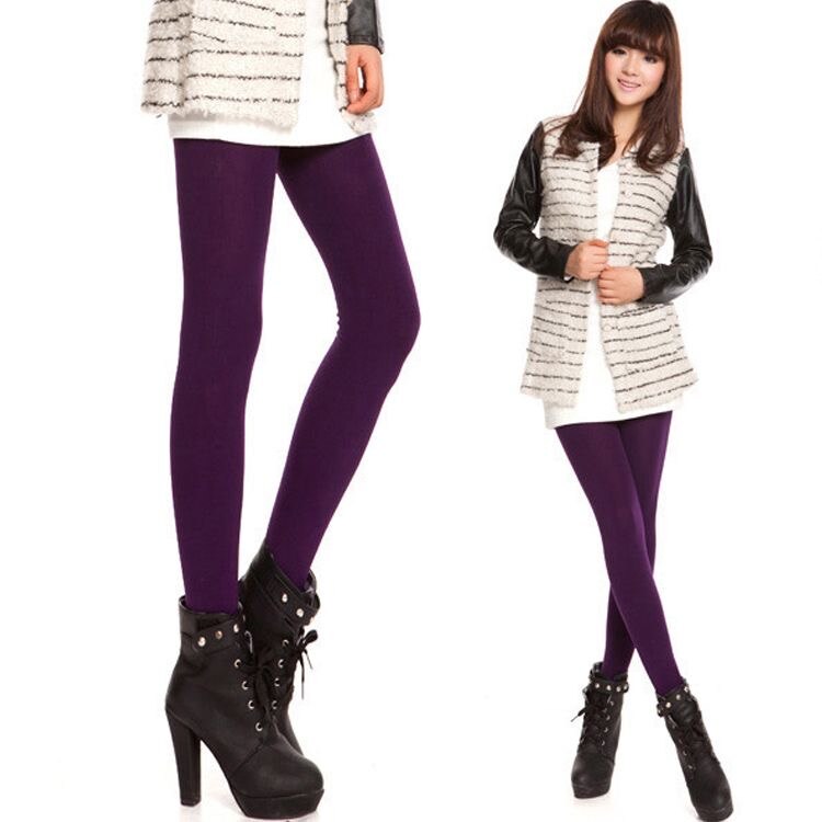 OXYGEN Women's Brushed Trousers Autumn and Winter Bamboo Charcoal Fiber New Style 8 Colors Fleece Leggings Fashion Tights