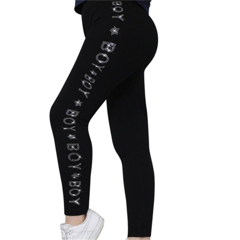 2022 Winter Diamond Leggings Women Sexy Fashion Shiny Tights Female Slim Rhinestone Nylon Pants Women's Warm Tights