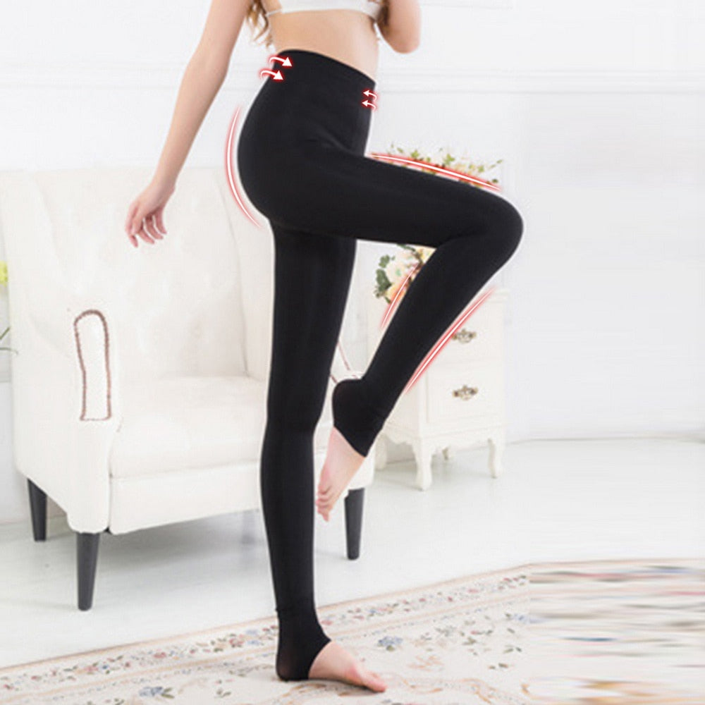 100g Women Winter Leggings Thin Fleece Warm Leggins High Waist Solid Color Velvet Women Leggings Stretchy Black Leggings