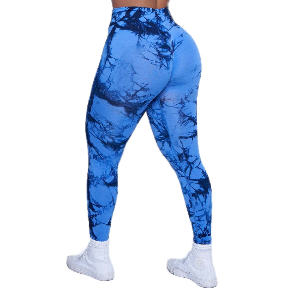BUTT LIFT Workout Scrunch Bum Leggings Marble Women  Seamless Tights Joga Pants Sports Wear Fitness Gym Ruched Booty