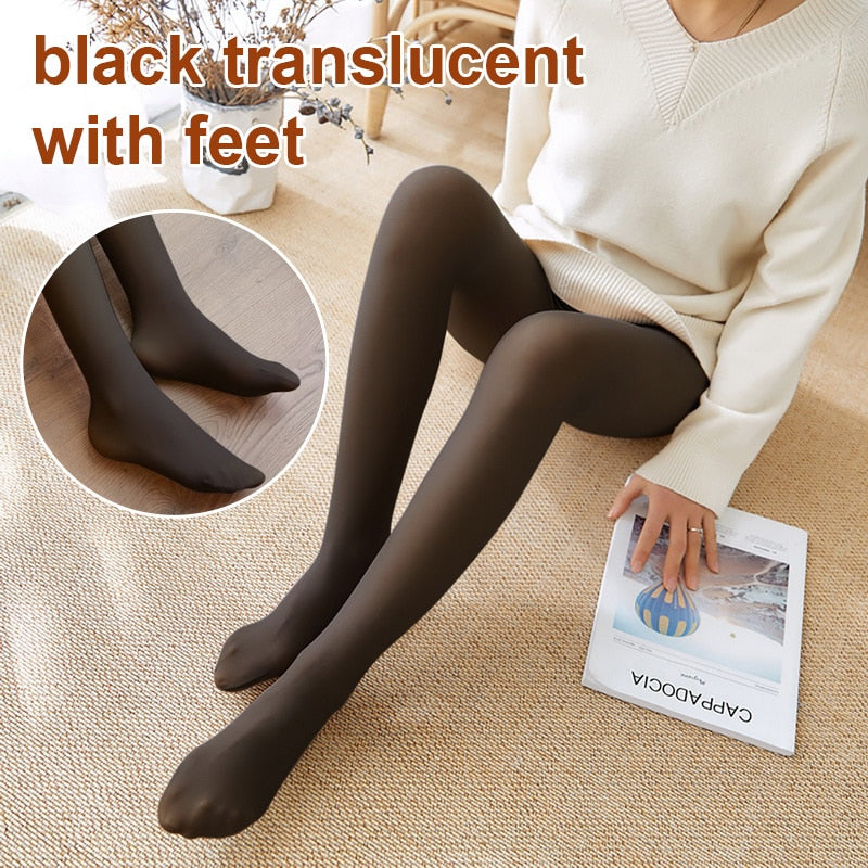 Pantyhose Leggings Winter Women Seamless Sexy Push Up Thick Fake Translucent Warm Velvet Autumn Thin Leggings Tights Pantyhose