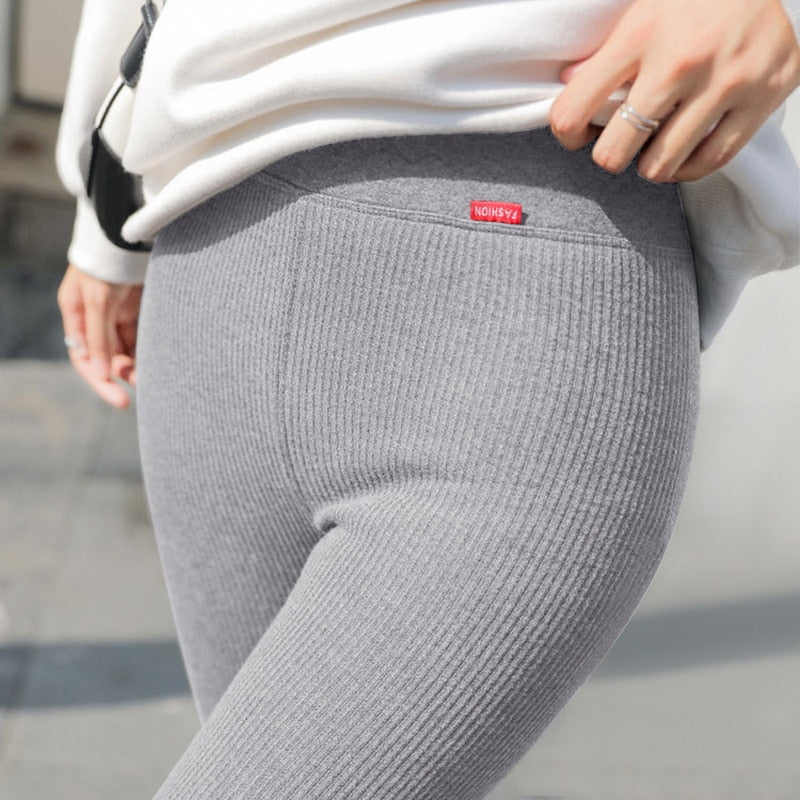 2022 Winter Thicken Lambwool Leggings Women Warm Fleece Lined Thermal Ankle-Length Pants Sexy Hight Waist Skinny Fitness Pants