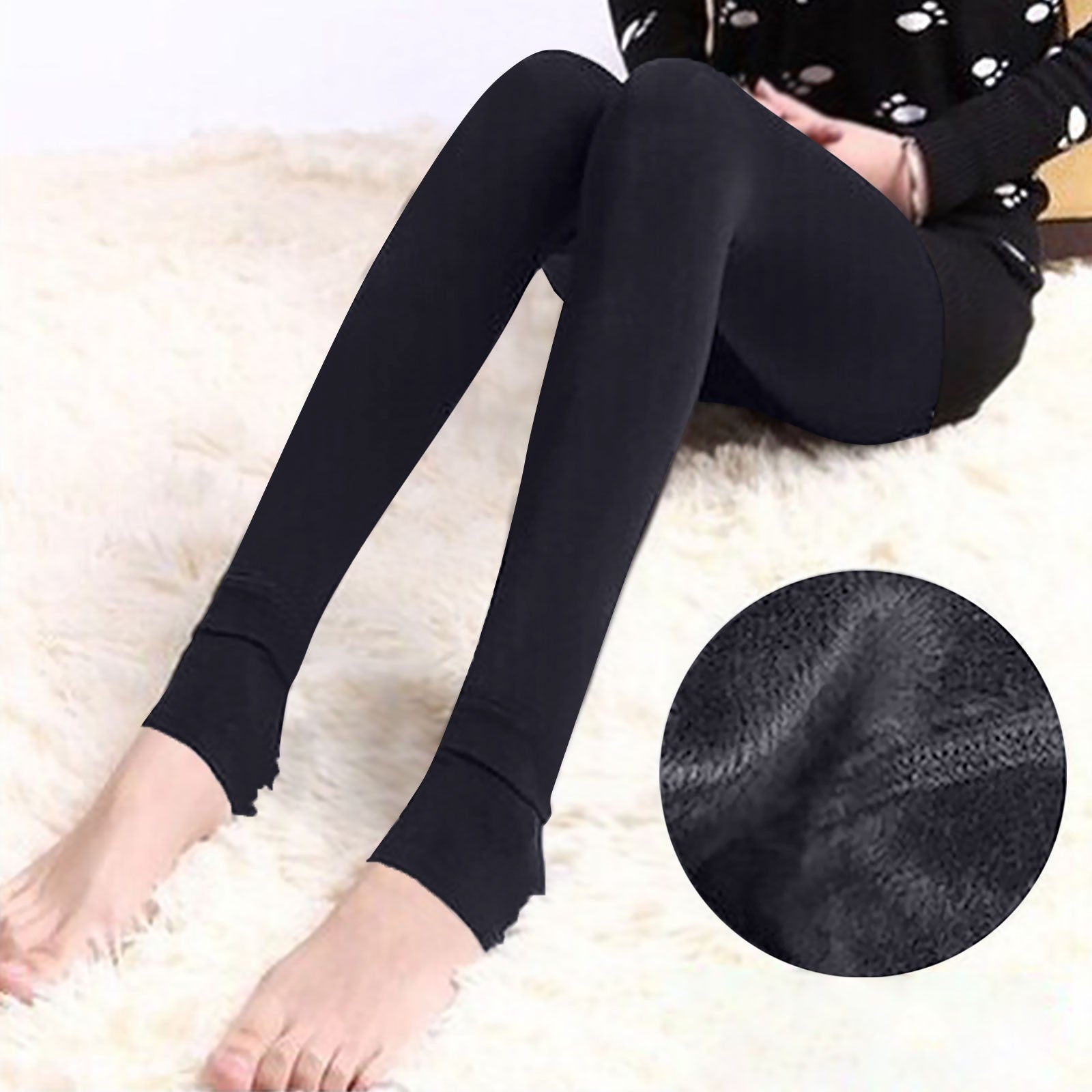 Fleece Lined Velvet Keep Warm Pants High Waist Leggings Winter Warm Leggings Women High Waist Stretchy Solid Fleece Leggins
