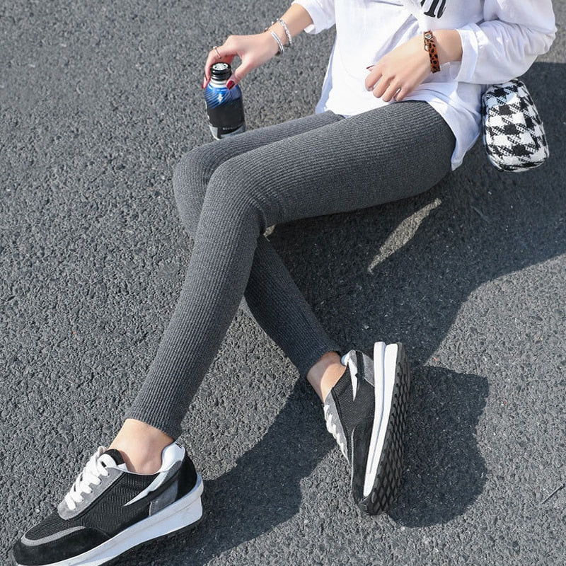 2022 Winter Thicken Lambwool Leggings Women Warm Fleece Lined Thermal Ankle-Length Pants Sexy Hight Waist Skinny Fitness Pants