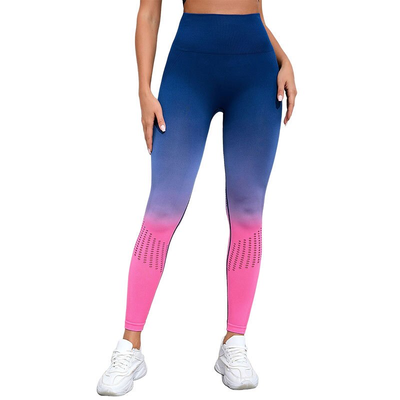 CHRLEISURE Women Leggings for Fitness Dyed Gradient Sports Seamless Leggings Quick Drying Hip Lifting Fitness Leggings