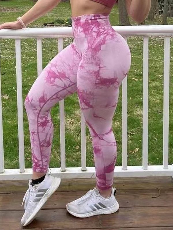 Sexy Seamless Leggings Women Fitness Gym Clothing Tie Dye Sports Pants High Waisted Push Up Leggings Printed Female Sport Pants